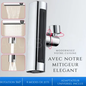 AQUATWIST - Adaptateur mitigeur 4-en-1 pour robinet