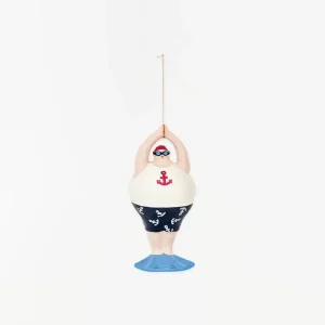 Bañista pequeño en papel maché para colgar - D7170