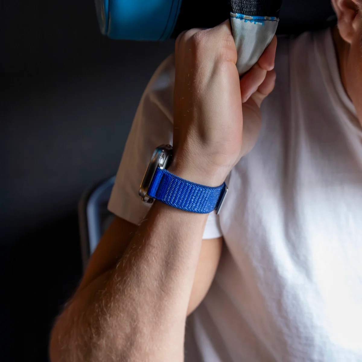 Bracelet nylon ondulé Apple Watch Ultra (bleu royal) – Image 5