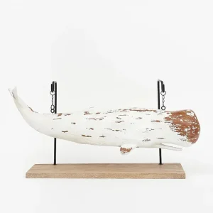 Ballena grande con base de madera