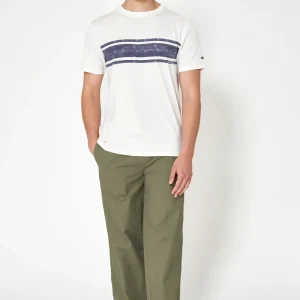 Camiseta de algodón y dibujo de rayas