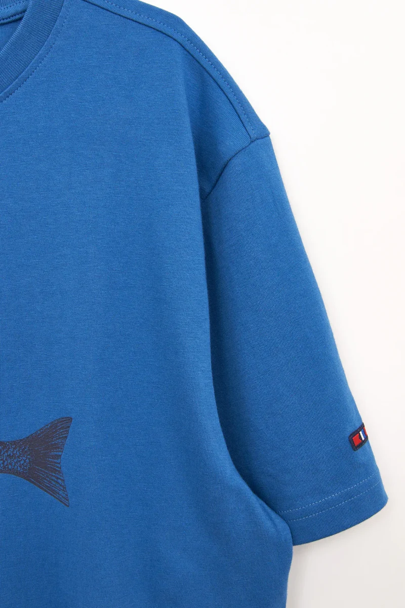 Camiseta de algodón mezcla con dibujo de pez – Image 7