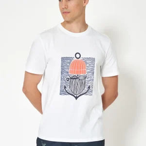 Camiseta de algodón con gráfico frontal de marinero