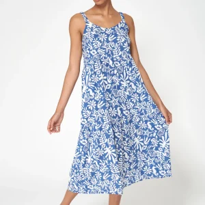 Vestido midi de tirantes estampado