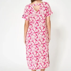 Vestido midi de lino con corte recto