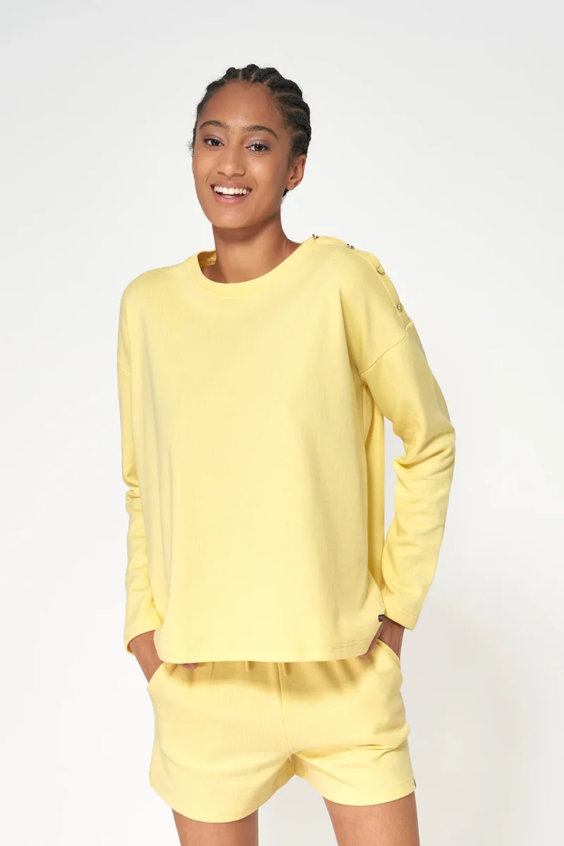 Camiseta algodón acanalado y botones en los hombros – Image 2