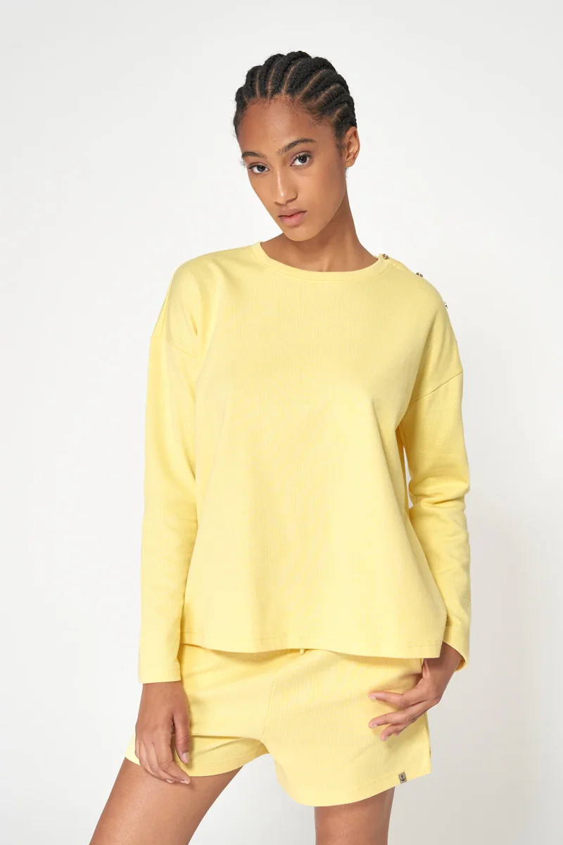 Camiseta algodón acanalado y botones en los hombros – Image 4