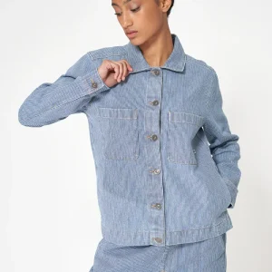 Chaqueta denim a rayas