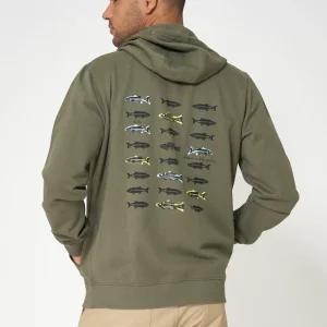 Sudadera con capucha y estampado peces algodón Terry