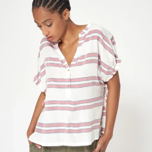 Blusa de mujer en mezcla de viscosa y algodón