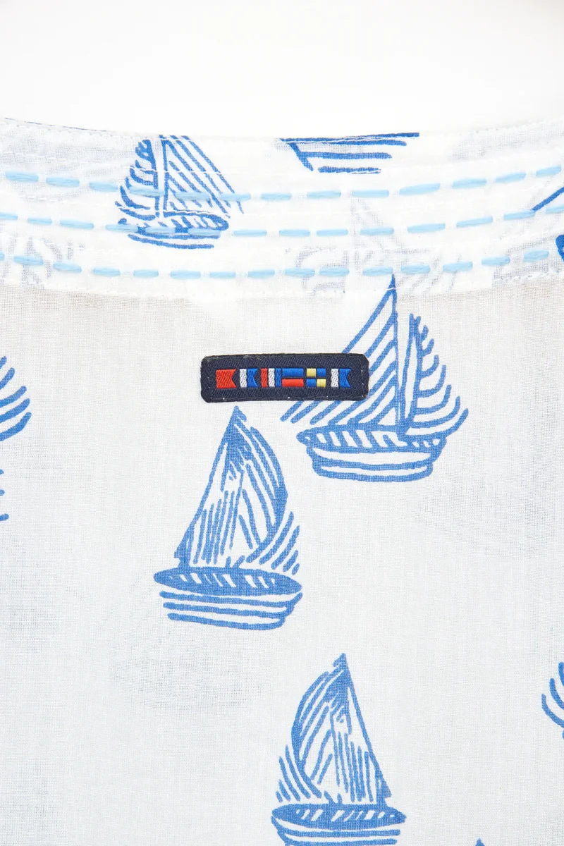 Vestido caftán estampado de algodón voile – Image 9