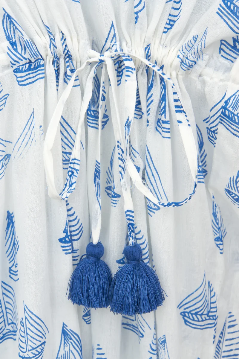 Vestido caftán estampado de algodón voile – Image 6