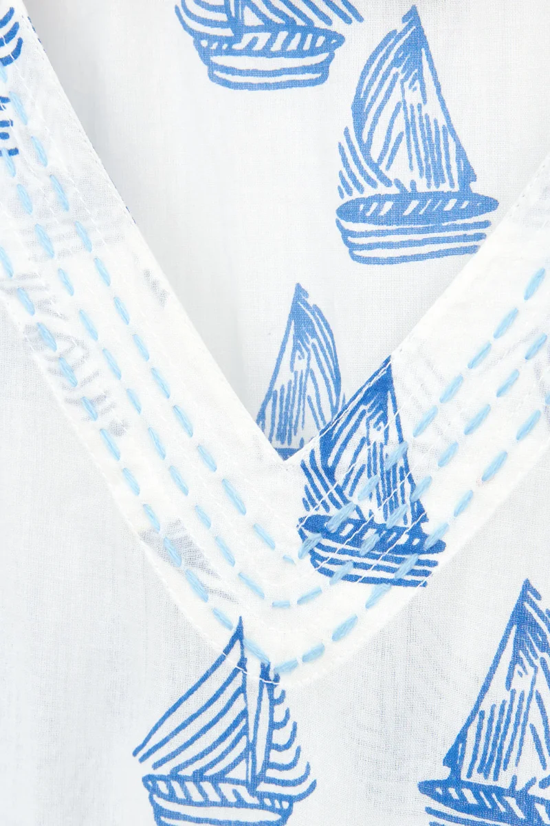 Vestido caftán estampado de algodón voile – Image 7