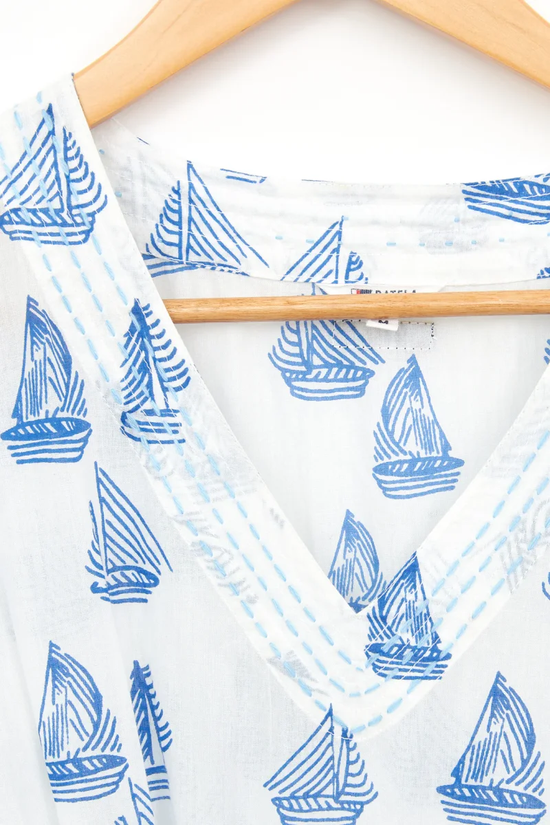 Vestido caftán estampado de algodón voile – Image 8