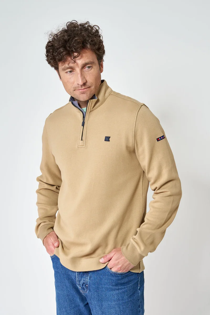 Jersey piqué cremallera cuello