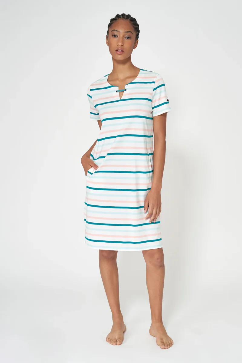 Vestido camiseta corto de algodón escote abierto – Image 2