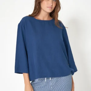 Blusa lino manga ancha
