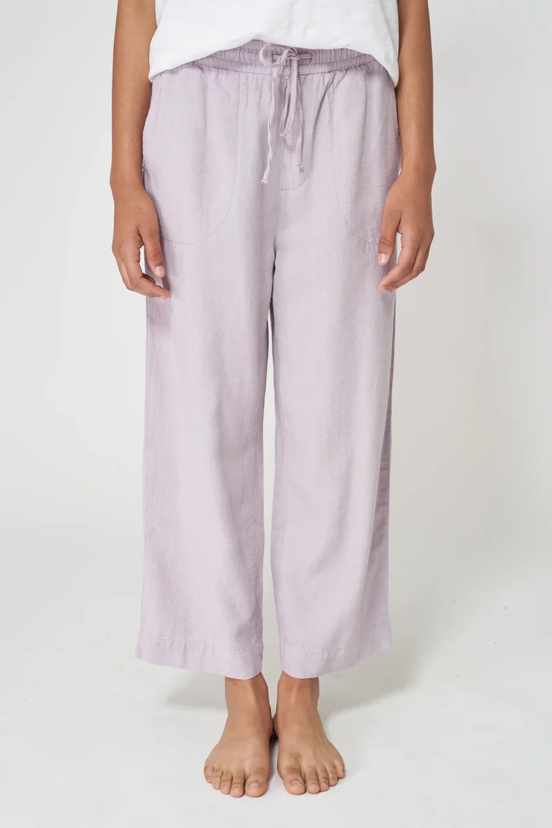 Pantalón fluido cropped en mezcla de lino – Image 8