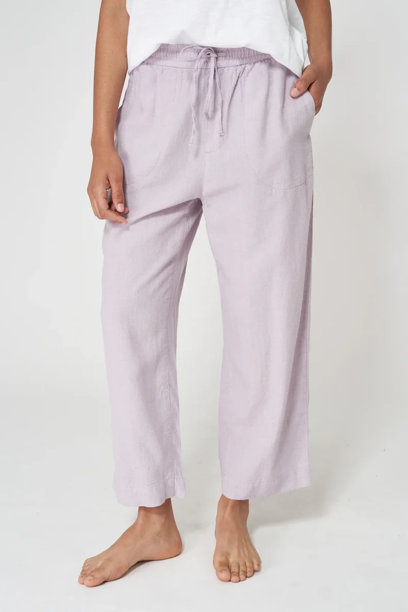Pantalón fluido cropped en mezcla de lino – Image 6