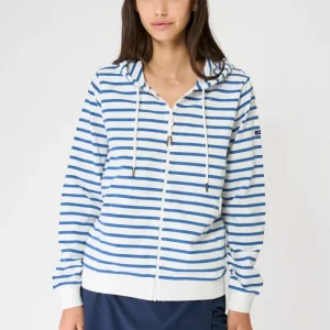 Sudadera de raya marinera de algodón con capucha