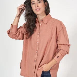 Camisa manga larga de algodón lavado