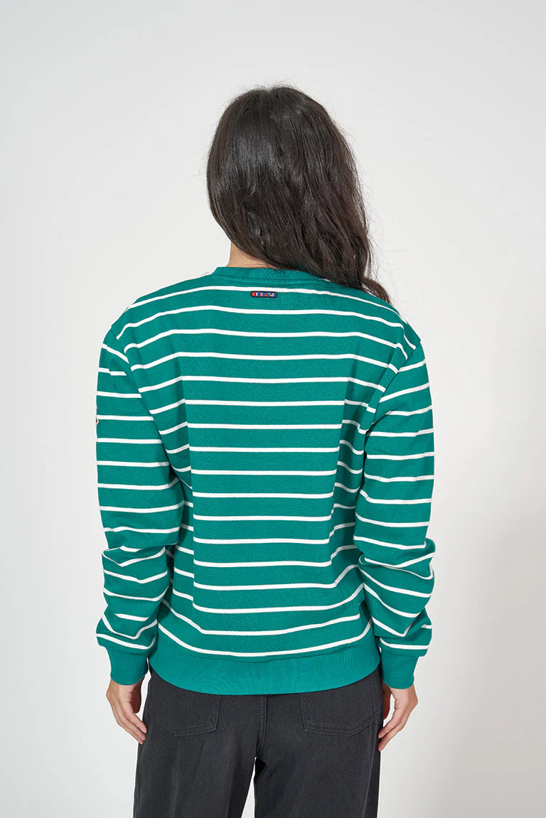 Sudadera de felpa con raya y detalle de ancla – Image 7