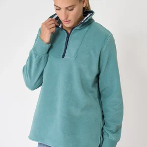 Sudadera polar cuello alto y media cremallera