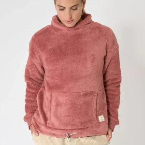 Sudadera teddy polar cuello elevado