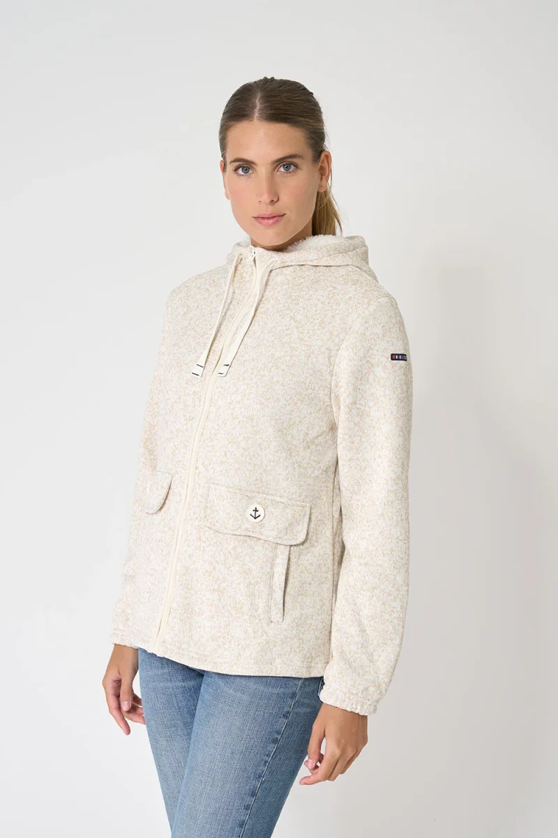 Chaqueta fleece polar con capucha y bolsillos – Image 3