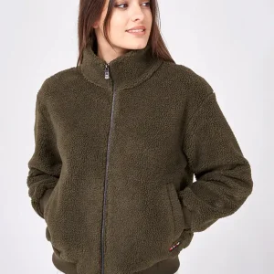Chaqueta bomber en tejido sherpa