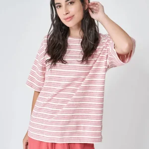 Camiseta manga corta oversize a rayas