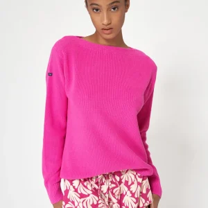 Jersey básico punto de algodón y cuello amplio