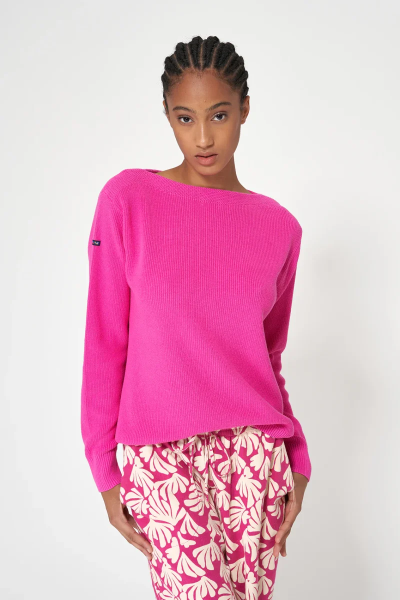 Jersey básico punto de algodón y cuello amplio – Image 2