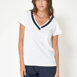 Camiseta escote en pico algodón 180 g