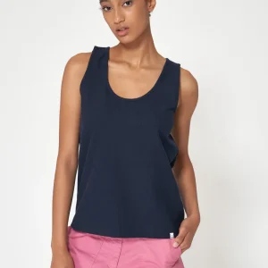 Top sin mangas en algodón pointelle