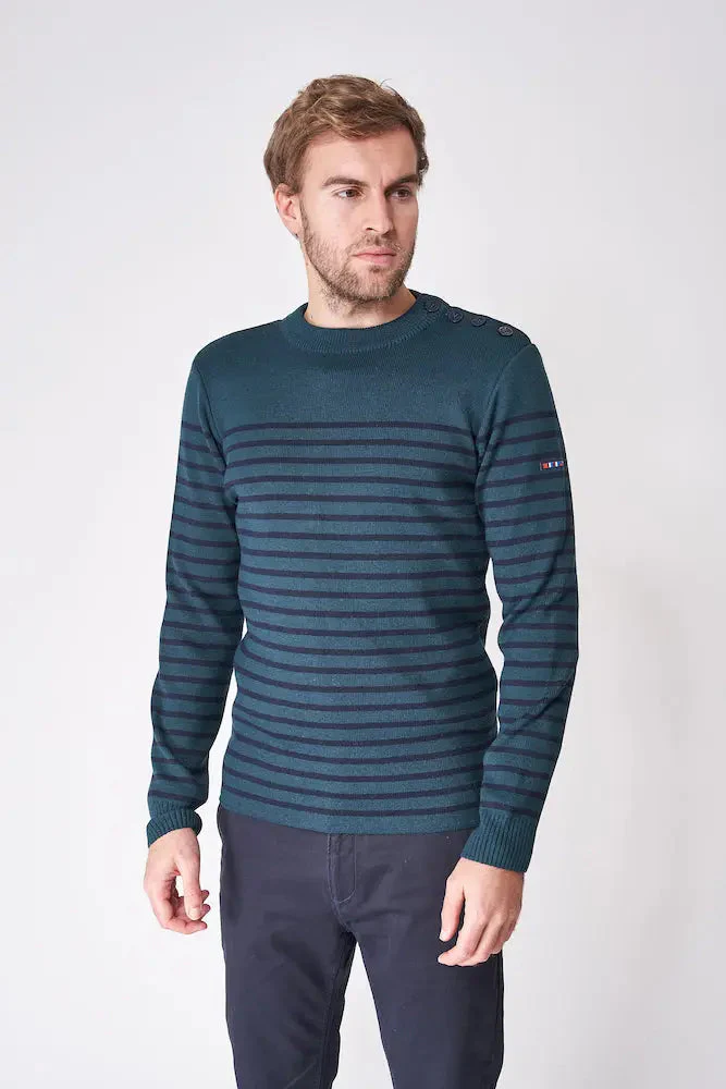 Jersey de lana cuello redondo y botones – Image 2