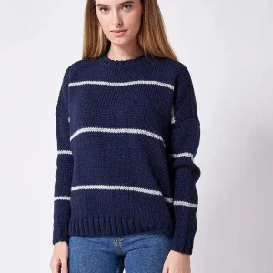 Jersey de punto de lana a rayas
