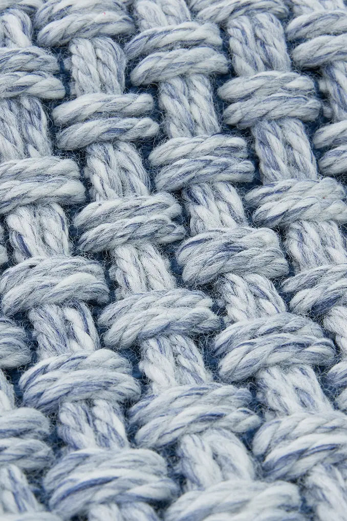 Alfombra de algodón tejido azul – Image 4