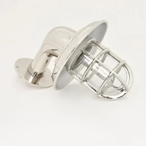 Aplique vintage de aluminio y vidrio