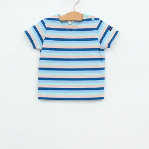 Camiseta de bebé manga corta raya marinera