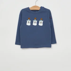 Camiseta bebé manga larga osos pompón