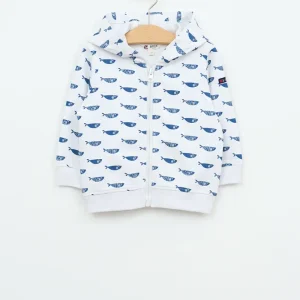 Chaqueta con capucha de bebé estampados playeros