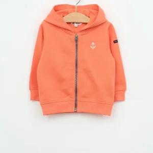 Chaqueta bebé de algodón Terry con capucha