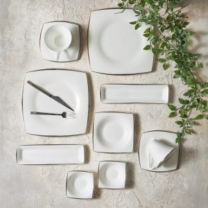 KARACA SERVICE A BRUNCH FINE PEARL AGATE PLATIN 26 PIECES