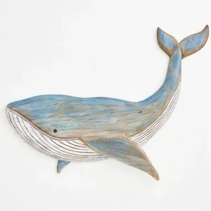 Ballena de madera decorativa de pared grande