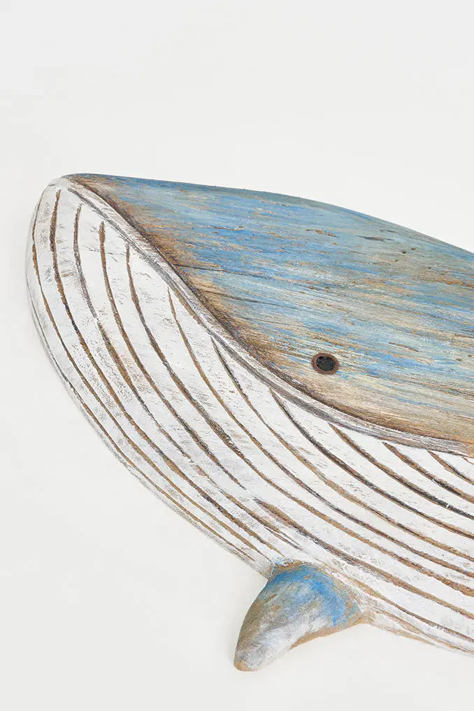 Ballena de madera decorativa de pared grande – Image 5