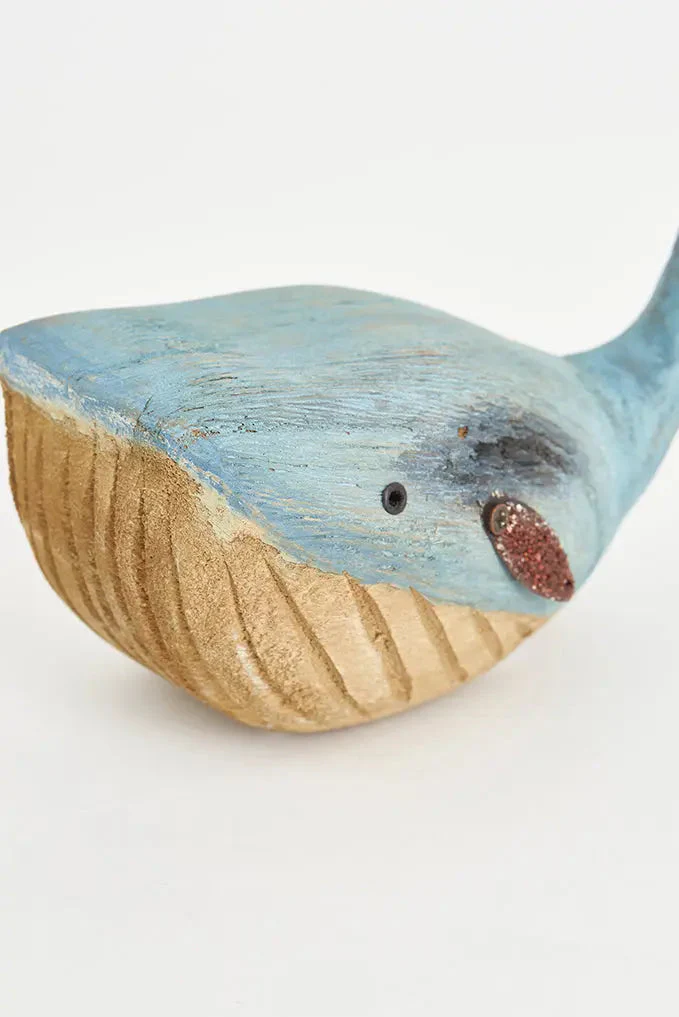 Ballena decorativa de madera y metal pequeña – Image 4