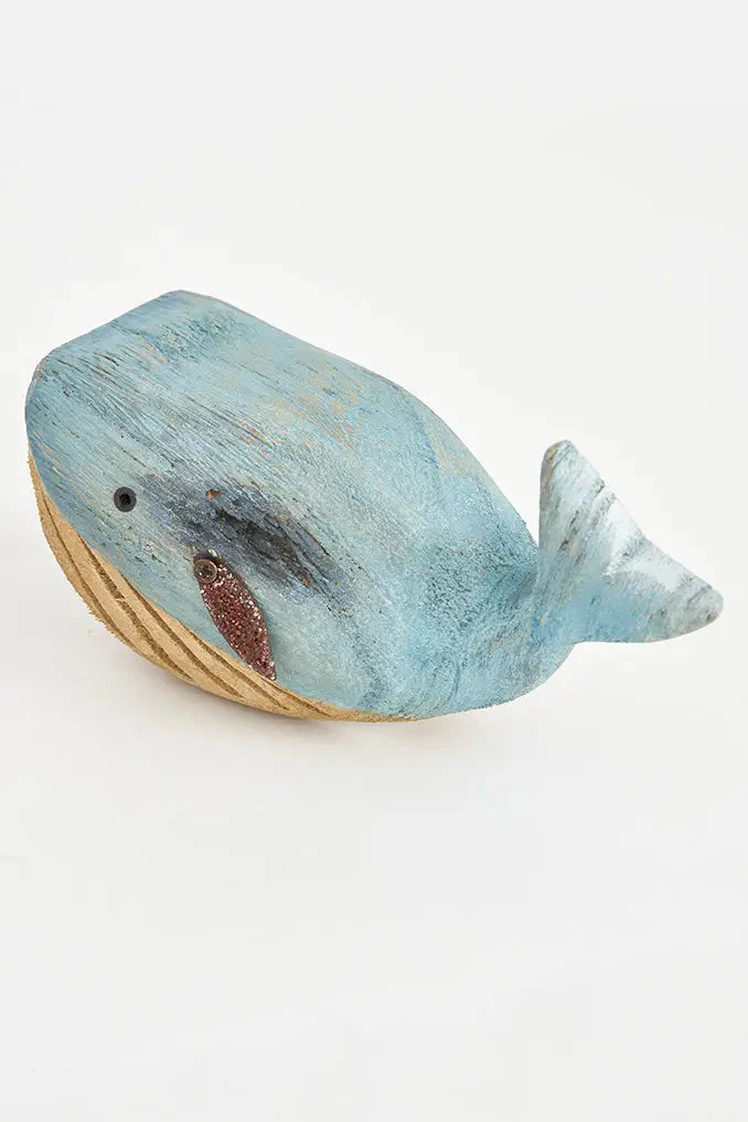 Ballena decorativa de madera y metal pequeña – Image 6