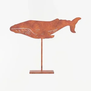 Ballena decorativa en hierro con base