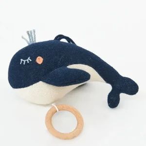Ballena musical en algodón y madera